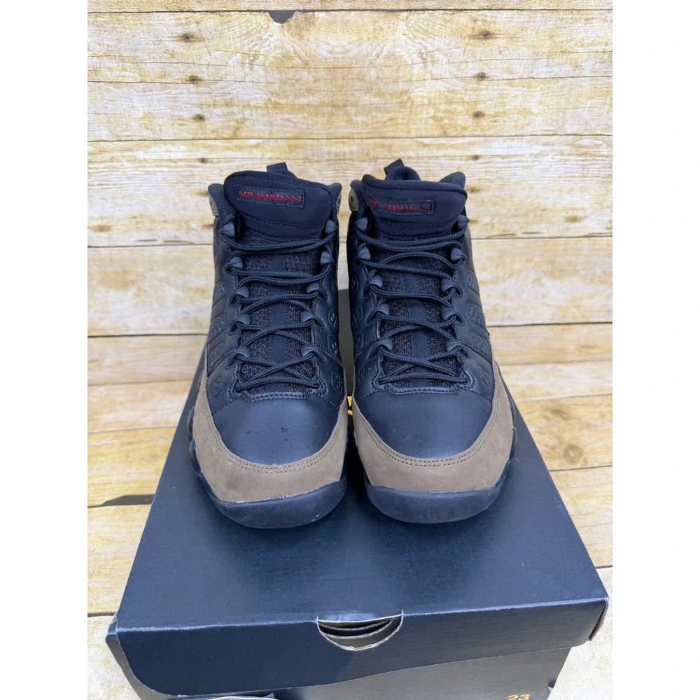 Jordan 9 Retro GS Black Light Olive True Red HV4574-030 Kids Size 7Y Sneaker